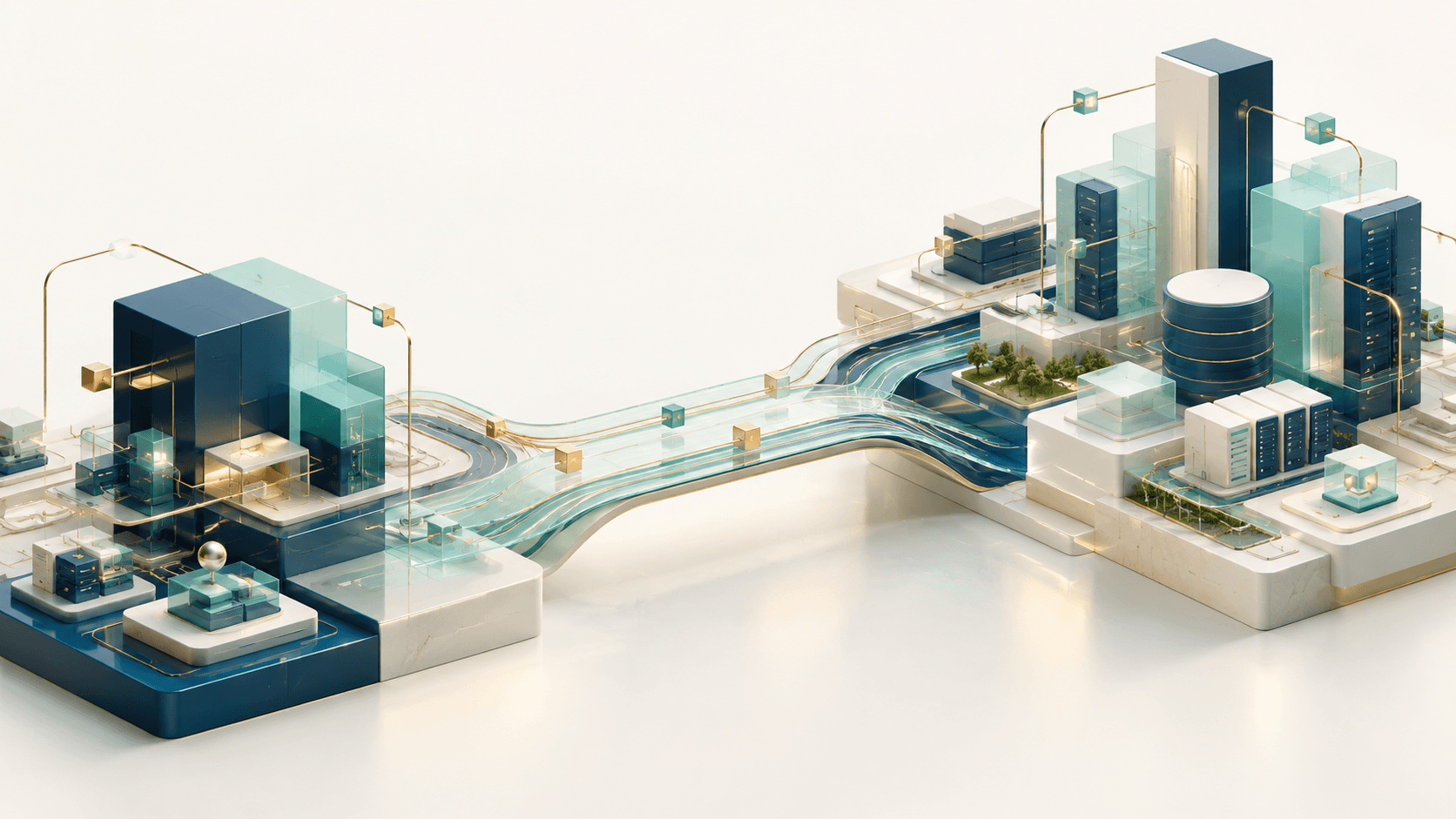 Abstract enterprise technology environments connected by a flexible and governed delivery bridge